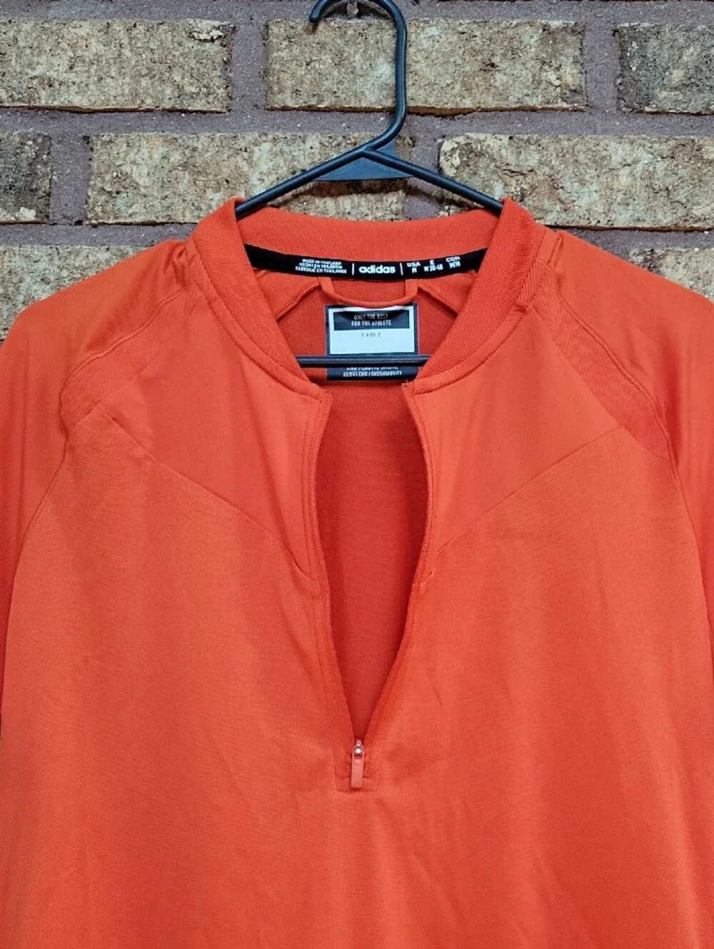 adidas Orange Short Sleeve Half-Zip Cycling Top AeroReady Size Medium NWT